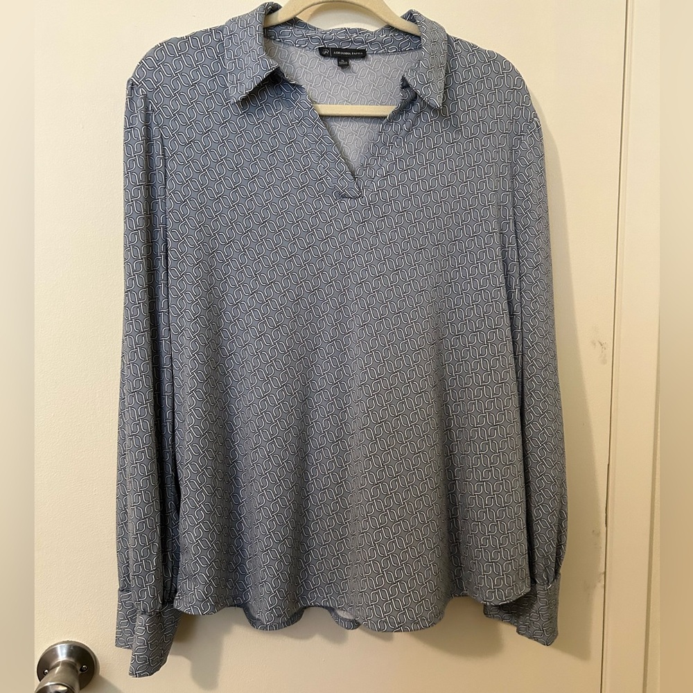 Geometric pattern business casual blouse